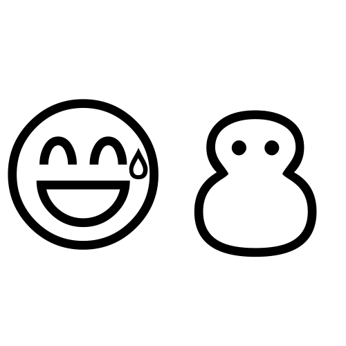 😅⛄ Emoji Domain black and white Symbola rendering